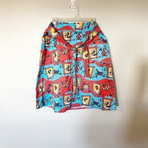 Blue platypus “brownstone‎ Bettie’s” a-line tie skirt women’s size small
